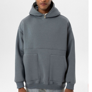 Sweat-shirt pour homme personnalisé, streetwear, délavé à l'acide, uni, 100% coton, surdimensionné, impression en relief, sweat-shirt lourd pour homme - Product Image 4