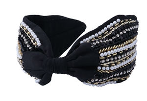 ที่คาดผมประดับลูกปัดสีดำคุณภาพพรีเมียม งานแฮนด์เมดประดับมุก คริสตัล และลูกปัดโลหะ สำหรับผู้หญิงและเด็กผู้หญิง - Product Image 5