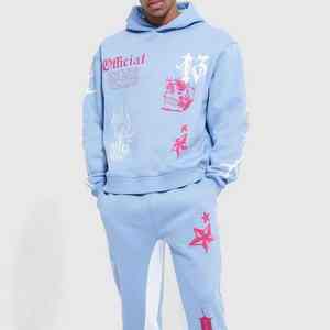 2025ชุดวอร์มผู้ชายแบบเรียงซ้อนแนวสตรีทแฟชั่นชุดวอร์มผ้าคอตตอนสีทึบสำหรับฤดูหนาวแบบสั่งทำได้ - Product Image 3