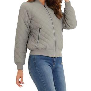 Chaqueta Bomber Acolchada para Mujer, Ropa de Abrigo Acolchada, Abrigo Cálido de Invierno para Mujer, Logotipo Personalizado, Cierre de Cremallera, Resistente al Viento, Transpirable, 100% Poliéster - Product Image 5