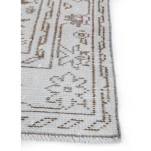 Tapis en laine noué à la main vintage ivoire Pae-07, motif médaillon abstrait rectangulaire, nouveau tapis de salon pour la maison, techniques artisanales - Product Image 4