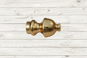 Round Polished Brass Heavy Duty Industrial <b>Curtain</b> Finial <b>for</b> 20mm Pole Modern Design <b>for</b> <b>Curtain</b> <b>Tracks</b> and Accessories - Product Image 4
