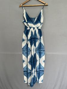 ชุดราตรีแฟชั่นสำหรับผู้หญิงชุดเดรสยาวผ้าลินินคอตตอนแขนพองคอวี - Product Image 2