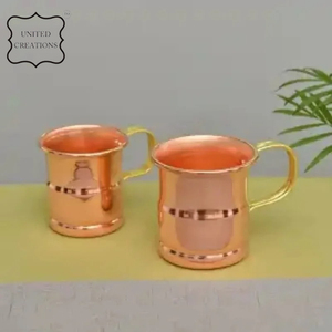 Custom Moscow Mule Travel Mug High Quality Stainless Steel with Copper Plating and Gold Handle for Back to School Coffee - Product Image 2