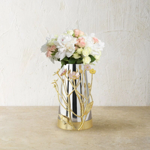 Soporte moderno con acabado de acero inoxidable, jarrón decorativo de hoja de oro galvanizado, florero de Metal de mesa - Product Image 6