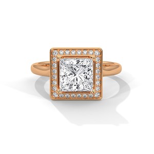 2.0ct Princess Cut Moissanite Halo <b>Solitaire</b> <b>Ring</b> 925 Sterling <b>Silver</b> Engagement Band - Product Image 3