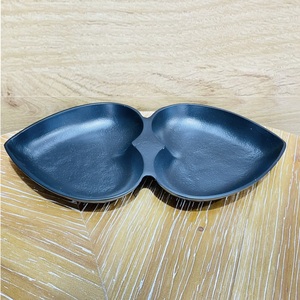 Cuenco de aluminio para servir frutas, vajilla decorativa para hoteles y restaurantes, aperitivos y galletas, con dos compartimentos, Color azul - Product Image 2