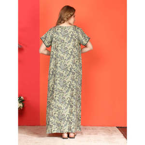 Camisón Evolve Alpine Casual de Longitud Completa con Bolsillo Lateral, Bordado en el Escote, Tejido Suave, Cierre Elástico en la Cintura, Estilo Adorable - Product Image 5