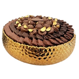 Cuenco martillado de Metal con forma elegante, plato de mesa ecológico de gran calidad para servir Chocolate, soporte moderno para postres para uso en bodas - Product Image 3