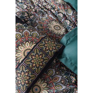 Ornate Petrol Satin Double Duvet Cover <b>Set</b> Luxury Cotton Box Floral Pattern Bedding for King and Twin Sizes Woven <b>Comforter</b> - Product Image 2