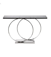 Table console moderne en acier inoxydable avec plateau en marbre pour salon, salle à manger et hôtel, solutions de rangement écologiques