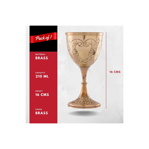 Handcrafted Solid Brass Goblet | Royal Engraved Chalice <b>Cup</b> | Vintage Medieval Style Drinkware | Luxury Decor Gift Piece - Product Image 2