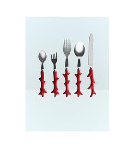 Juego de vajilla de acero inoxidable con mango de resina, cuchara grande y pequeña, tenedor y cuchillo, juego de cubiertos de la mejor calidad, pulido brillante - Product Image 4