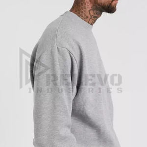 Sweatshirts d'hiver pour hommes unis, 100% coton, doublure en polaire, pull-over uni, séchage rapide, respirant, personnalisable, impression de logo personnalisée - Product Image 4