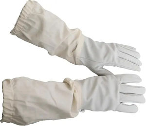 Nueva manga de tela de malla de cuero sintético apicultura XL guantes protectores 1 par de guantes de seguridad para apicultores - Product Image 1