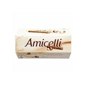 Gaufrettes au chocolat Amicelli, rouleaux fourrés à la crème de noisettes, parfaites pour grignoter, 125g - Product Image 1