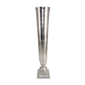 Florero Clásico de Metal Plateado, Decoración de Mesa para el Hogar, Acabado Plateado Brillante de Lujo, Perfecto para una Decoración Elegante del Hogar - Product Image 3