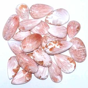 Natural Scolecite Cabochon Gemstone Mix Shape Piedra de cuarzo pulida para joyería hecha a mano Suministro artesanal Lote al por mayor - Product Image 1