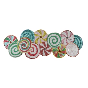 Thème coloré circulaire et fantaisie Design perlé coureur napperon Table à manger tapis fantaisie coureurs décoratifs faits à la main pour mariage - Product Image 1