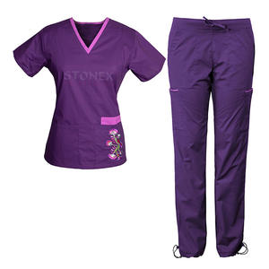 Ensembles de gommage médical unisexe de haute qualité Style solide et décontracté avec logo de marque personnalisé et tissu de jersey brodé Prix de gros - Product Image 1