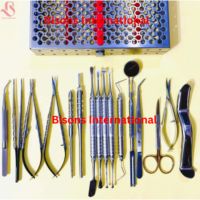 BISONS WHOLESALE – Kit d'instruments de microchirurgie dentaire en acier inoxydable 316L certifié CE, haute qualité, 16 pièces, parodontal, classe I