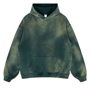 Sudadera con Capucha de Moda Invernal para Hombre, 100% Algodón, Lavado Desteñido, Estilo Urbano, con Bordado y Detalles Decorativos de Pedrería - Product Image 4