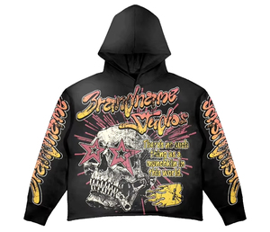 Sudadera con capucha de algodón 100% de doble capa de 400gsm personalizada para hombres, sudadera de gran tamaño bordada de peso pesado con estampado de soplo, recortada de invierno - Product Image 4