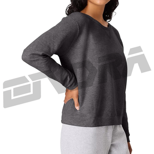 Sweat-shirt gris anthracite pour femme, tissu doux et respirant, coupe décontractée, style streetwear décontracté, à porter au quotidien, confortable, tendance, toutes saisons - Product Image 2