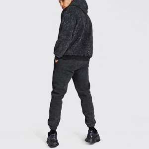 Premium High Quality <b>Men's</b> Winter Tracksuits Customized Color Acid <b>Wash</b> Solid Digital Printing Style Breathable 100% Cotton - Product Image 3