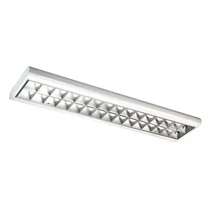 Iluminación de rejilla de oficina de persiana de aluminio montada en superficie de nueva calidad con tubo LED o tubo fluorescente T5