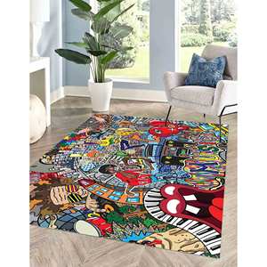 Tapis imprimé coloré : motifs vibrants pour la maison et le bureau, tapis en chenille - Product Image 1