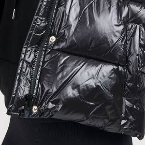 Veste matelassée décontractée d'hiver pour femmes grande taille OEM, couleur unie, épaisse, bomber classique, tissu Oxford, design respirant - Product Image 3