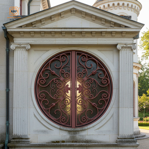 Fenêtre de sécurité fixe en fer forgé de conception française avec des caractéristiques antivol, aspect élégant de haute qualité pour villa et hôtel - Product Image 1