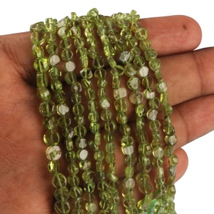 Perles de pierres précieuses de péridot vert naturel, perles de péridot de 4-6mm, perles de pièce lisse de pierres précieuses, perles de pierres précieuses, perle de péridot en gros - Product Image 3