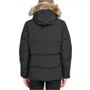 Manteau d'hiver décontracté pour hommes, logo entièrement personnalisé, veste à capuche en duvet de polyester et plumes avec fermeture éclair, taille XS, prix bon marché - Product Image 2