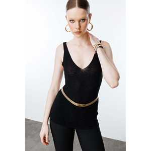 <b>Glittery</b> Knitted Strap <b>Top</b> - Product Image 1