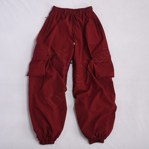 Pantalones holgados de nieve cintura elástica Casual Color sólido 100% poliéster tendencia suelta High Street Hip Hop impermeable a prueba de viento pantalones de esquí - Product Image 6