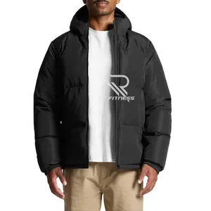 Chaqueta de invierno para hombre, corte ajustado, cuello alto, con cremallera, gruesa y cálida, tipo cárdigan. - Product Image 1