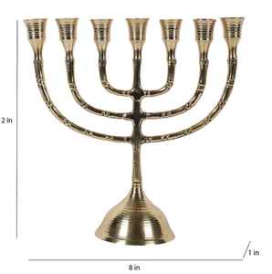 Nouvelle vision, menorah de Hanouka à 8 branches en aluminium poli, fabriquée à la main, contemporaine, porte-bougie durable, résistant à la chaleur - Product Image 5