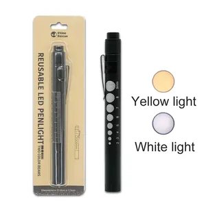 Lampe de poche d'inspection médicale à LED, lumière blanche et jaune, avec jauge d'élève et règle pour infirmières et médecins, cadeau promotionnel. - Product Image 1