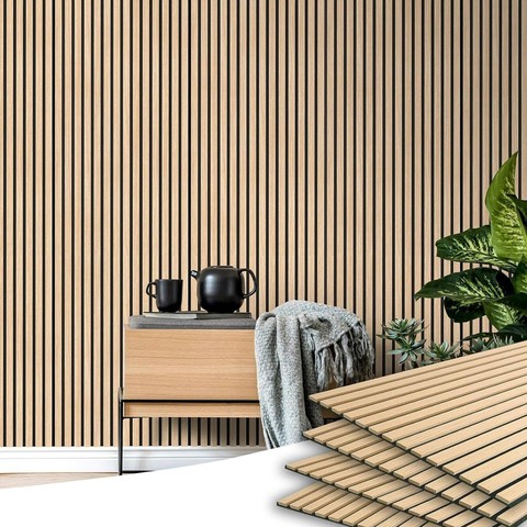 Modern Design Wood Slat Acoustic Panels Sound Proof Wall Ceiling for Home Office Warehouse for Living Room Apartment Hot
