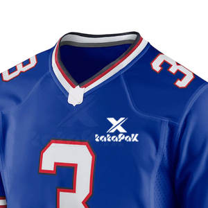 Maillot de football américain respirant en maille/polyester grande taille, imprimé, personnalisable avec nom d'équipe, séchage rapide, haute performance - Product Image 5