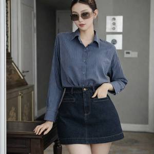 Ensemble chemise midi 2 pièces décontracté pour femme, à manches longues, en dentelle unie et à motifs, pour usage quotidien (OEM/ODM) - Product Image 1