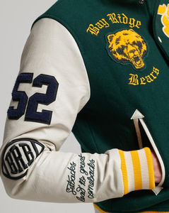 แจ็คเก็ตบอมเบอร์ทีม2024คอปกหนังแท้สำหรับให้ความอุ่นพลัสไซส์ดีไซน์หลากสี - Product Image 2