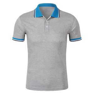 Polos informales transpirables de secado rápido para hombre, venta al por mayor, ropa de trabajo de manga corta, logotipo personalizado, estampado, cuello en contraste, sólido - Product Image 4