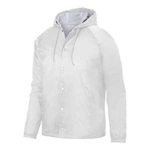 Men's <b>Coach</b> Jacket in Black Latest Fashion with Custom Hip Hip Nylon Turn Down Stand Collar Canvas Fabric - Product Image 5