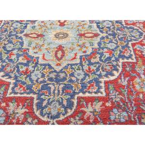 Alfombra Gulnar de Lana Anudada a Mano, Diseño Rectangular Abstracto con Medallón Rojo Naranja, Hecha a Mano, Modelo SKWL-334, para Sala de Estar o Pasillo - Product Image 3