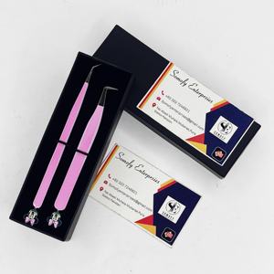 Nouvelle pince à cils en acier inoxydable de haute qualité enduite de papier de conception Pince à cils durable de précision parfaite à 90/45 degrés - Product Image 4