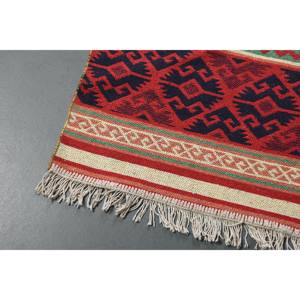2.5x8.1 ft Turkish Rug, Vintage <b>Runner</b> Rug, <b>Red</b> Beige Ombr Wool Rug - Product Image 3