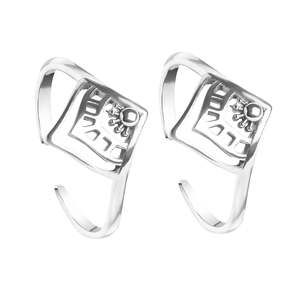 NOVAMART Fine Buy Pure 925 Sterling <b>Silver</b> <b>Toe</b> <b>Rings</b> Online for Women Engagement & Wedding with Diamond Zircon Stone Gold Materi - Product Image 1